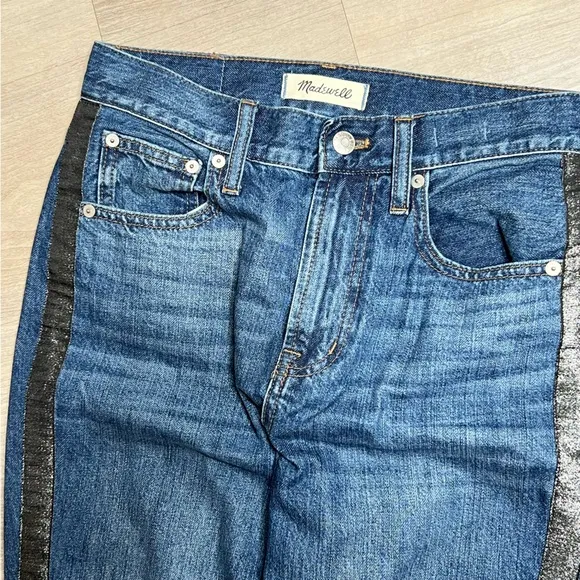 Madewell The Perfect Vintage Jean: Metallic Tuxedo Stripe Edition, size 26