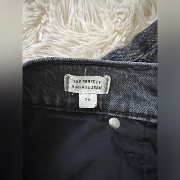 Madewell The Perfect Vintage Straight Leg Jeans in Black Wash Size 26