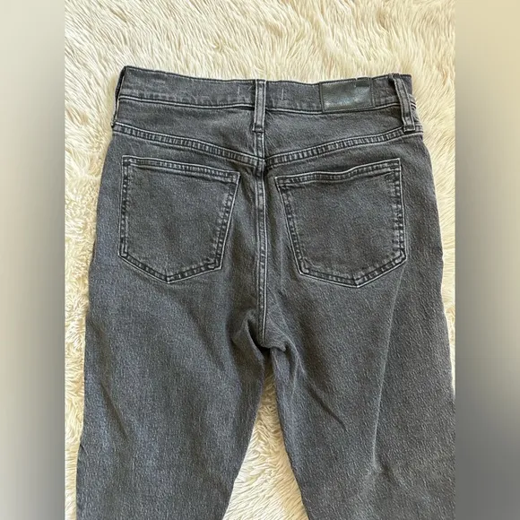 Madewell The Perfect Vintage Straight Leg Jeans in Black Wash Size 26