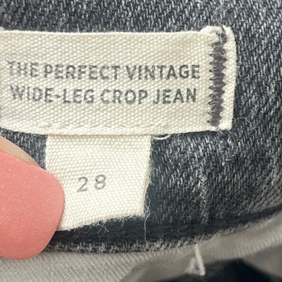 Madewell The perfect vintage wide leg crop jeans 28