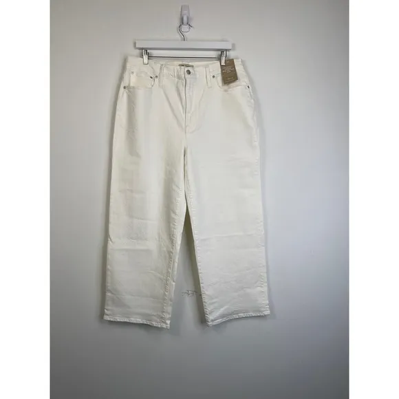 MADEWELL White The Perfect Vintage Wide-Leg Crop Jean NWT Size 32
