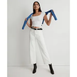 MADEWELL White The Perfect Vintage Wide-Leg Crop Jean NWT Size 32