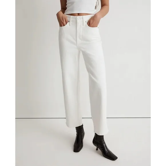MADEWELL White The Perfect Vintage Wide-Leg Crop Jean NWT Size 32