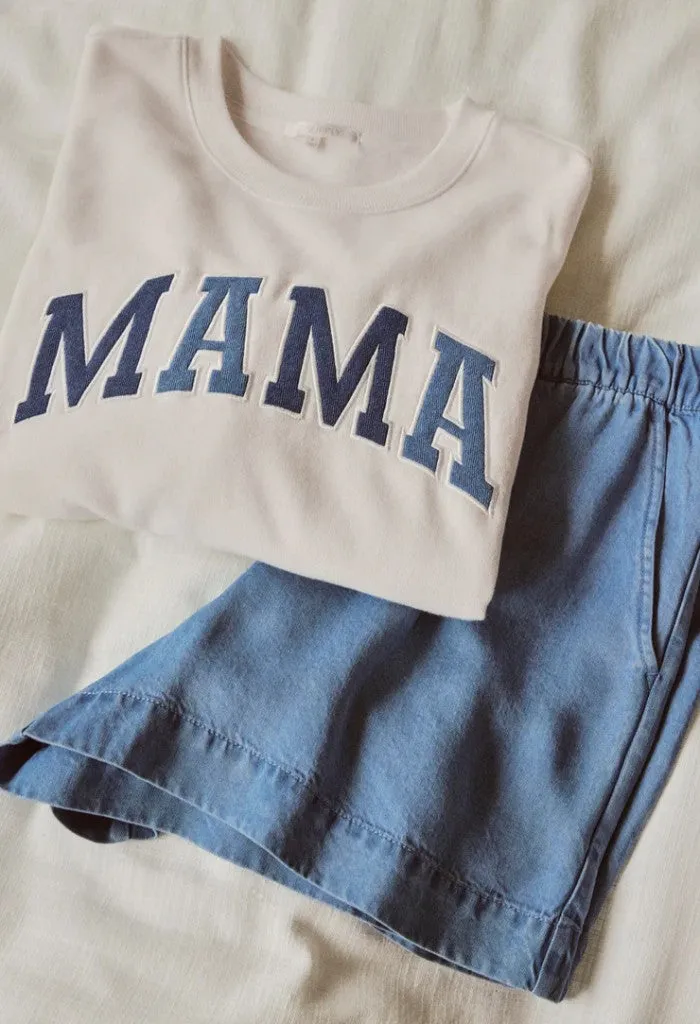 Mama Knit Denim Sweatshirt