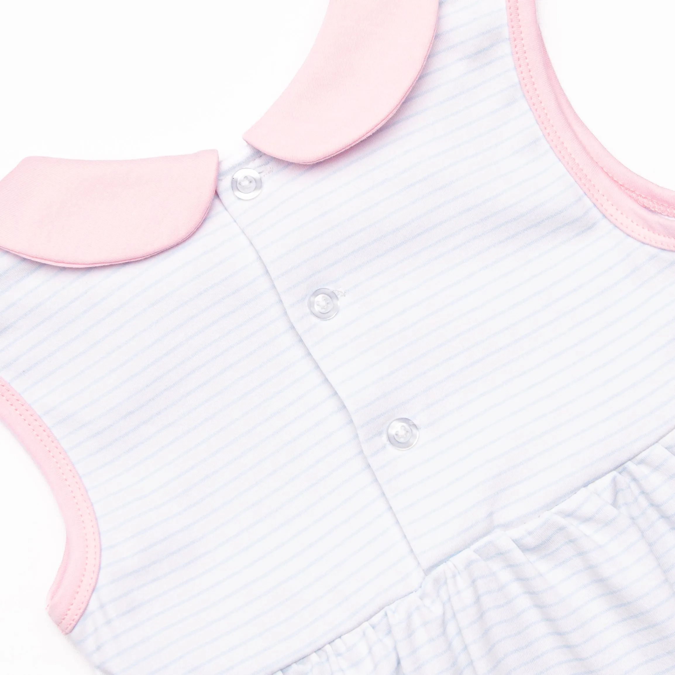Marcella Pima Bloomer Set, Blue Stripe