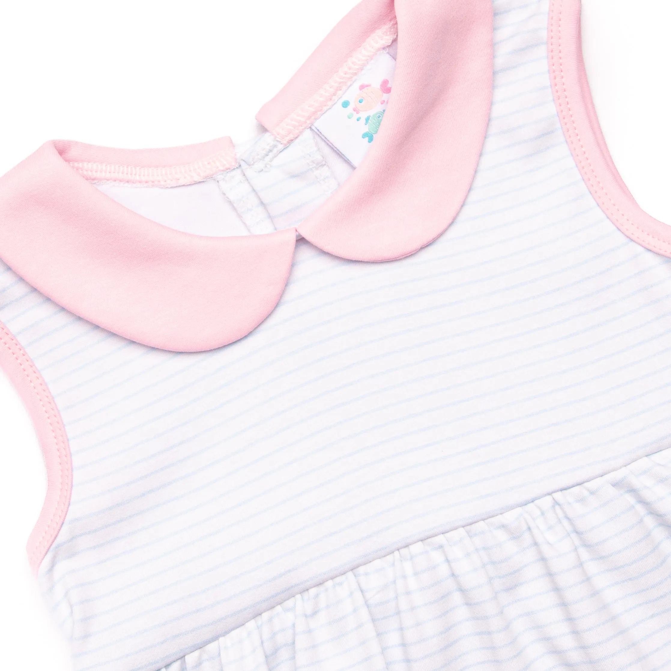Marcella Pima Bloomer Set, Blue Stripe