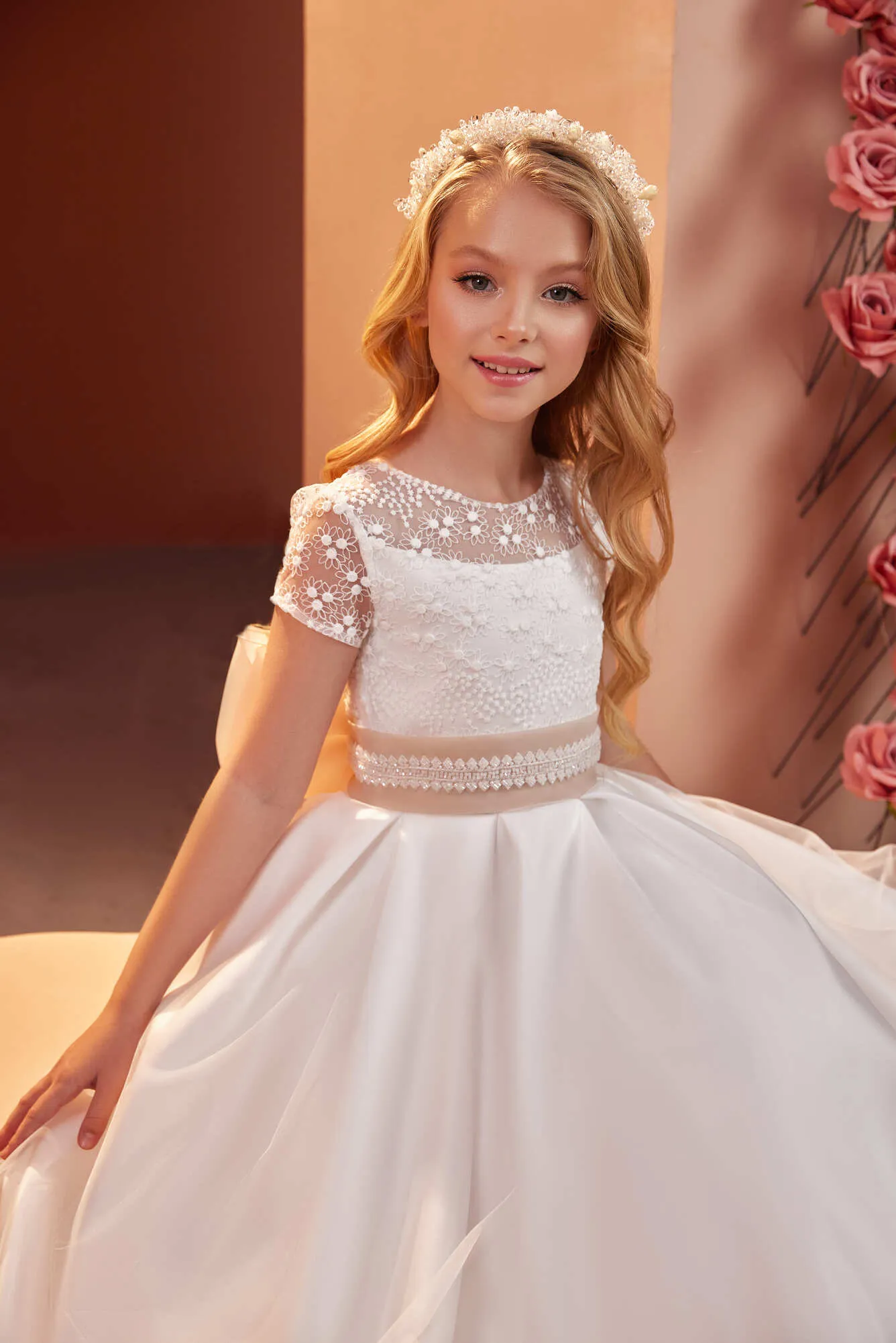 Marla Classic Communion Dress with a Sash