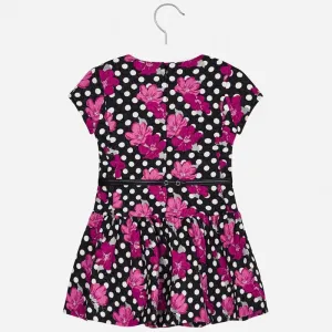 Mayoral Jaquard Printed Fuchsia Dress