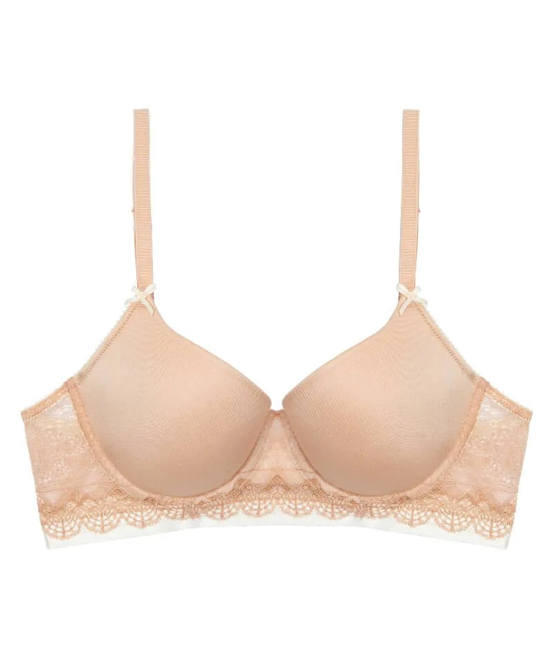 Me. by Bendon Geometric Lace Full Coverage Contour Bra - Toasted Almond/Pristine