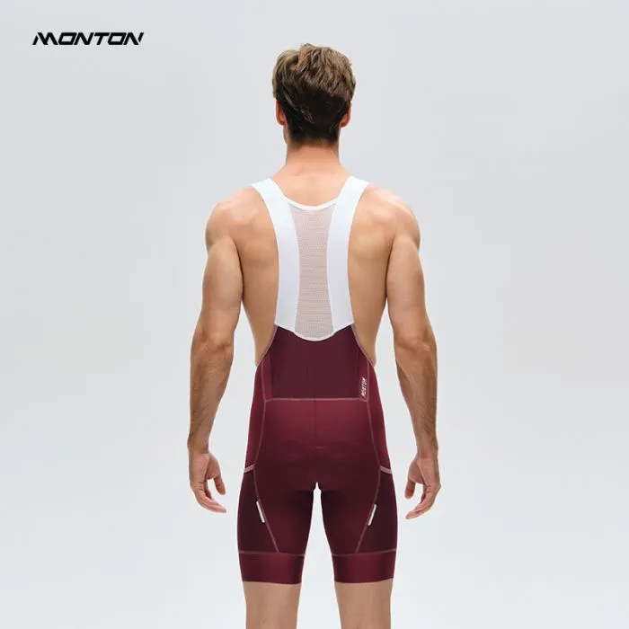 MENS BIB SHORTS CHASESUMMER BURGUNDY RED