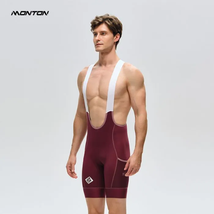 MENS BIB SHORTS CHASESUMMER BURGUNDY RED