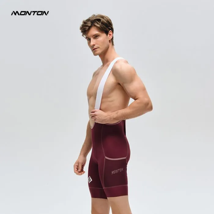 MENS BIB SHORTS CHASESUMMER BURGUNDY RED