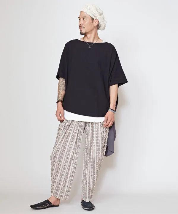 Men's Flower x Stripe Easy Pants