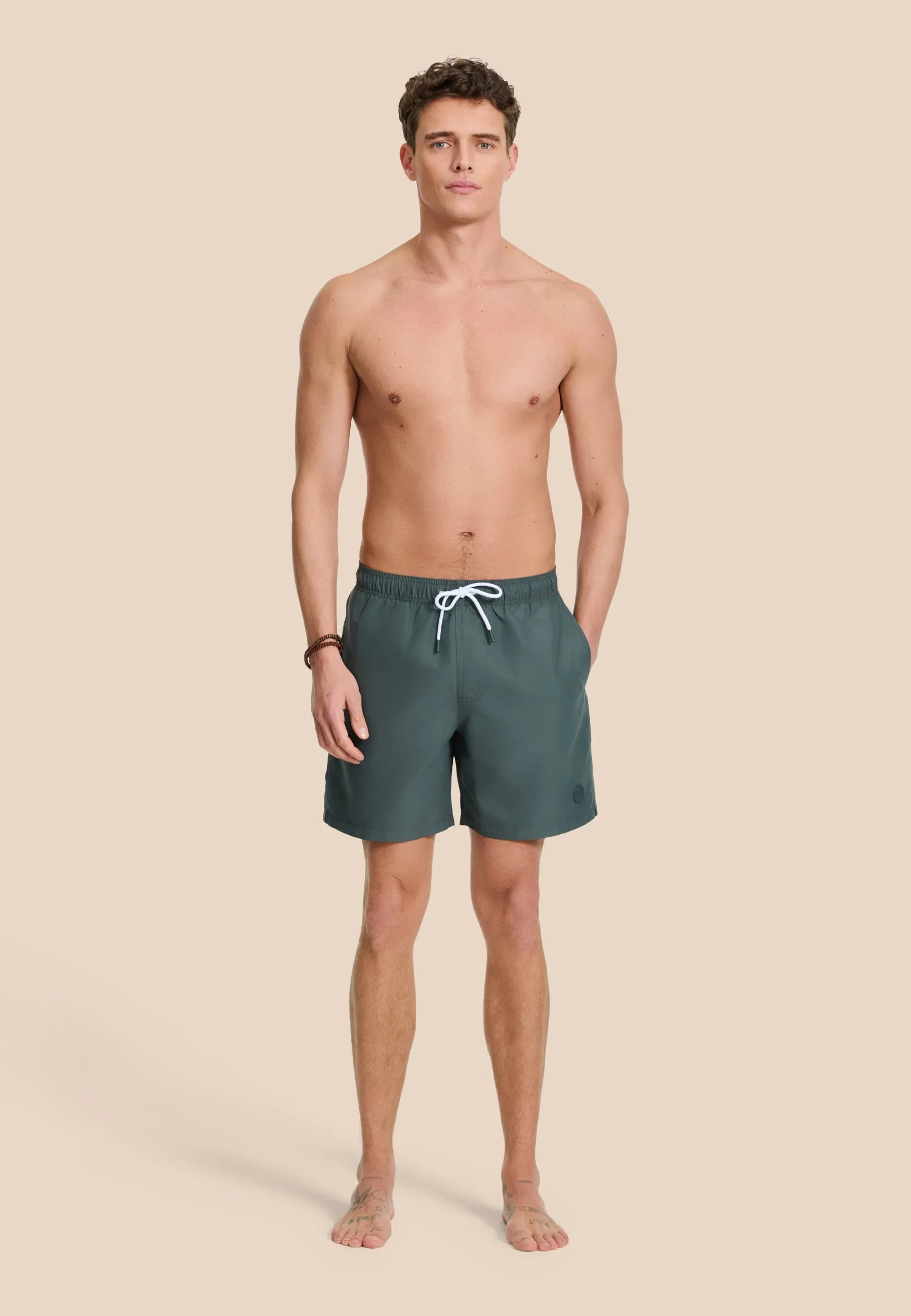 MIKE swim shorts solid | green smokey