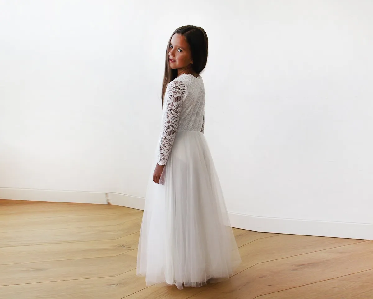 Mini Me Collection Ivory tulle & lace Dress  #1125