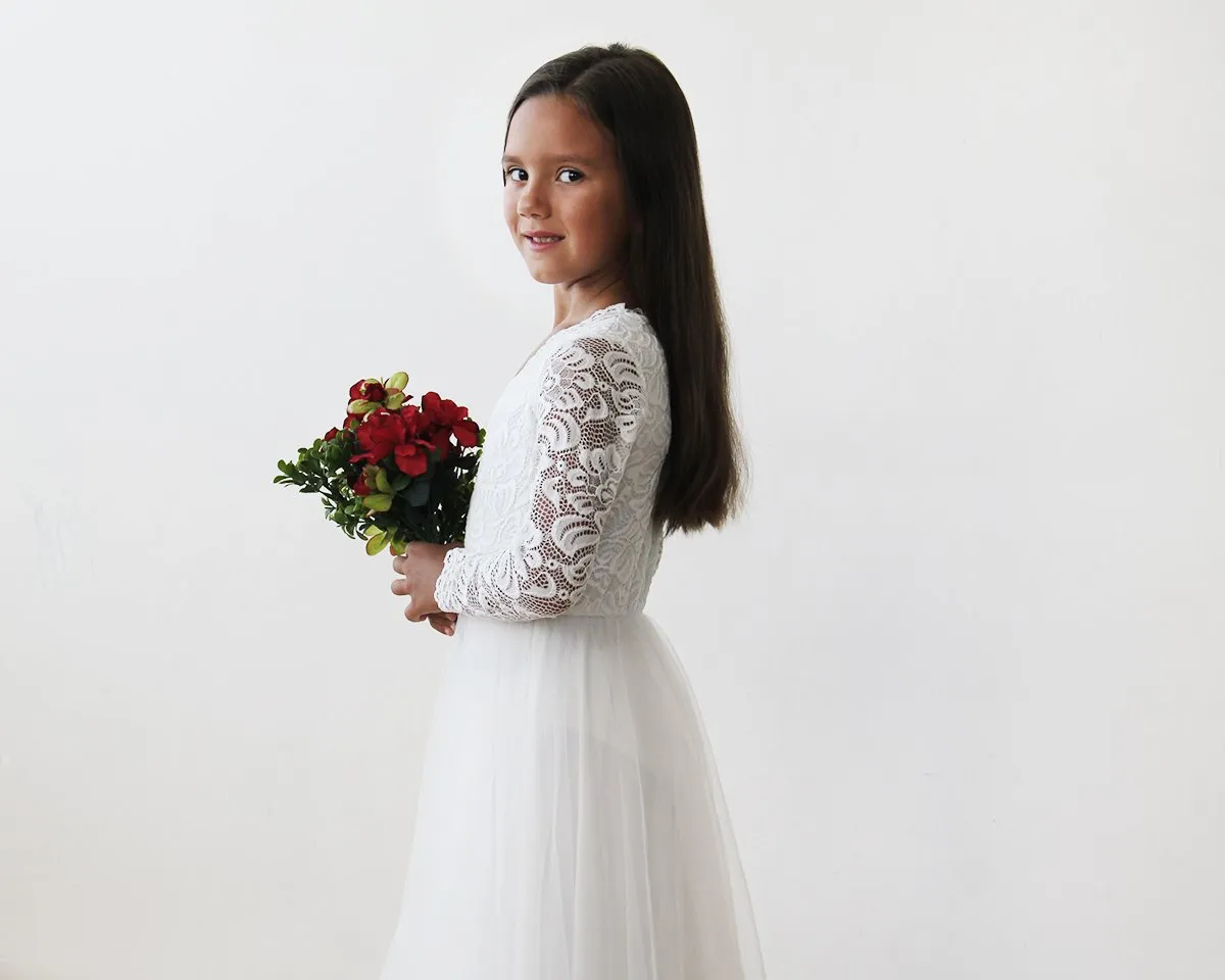 Mini Me Collection Ivory tulle & lace Dress  #1125