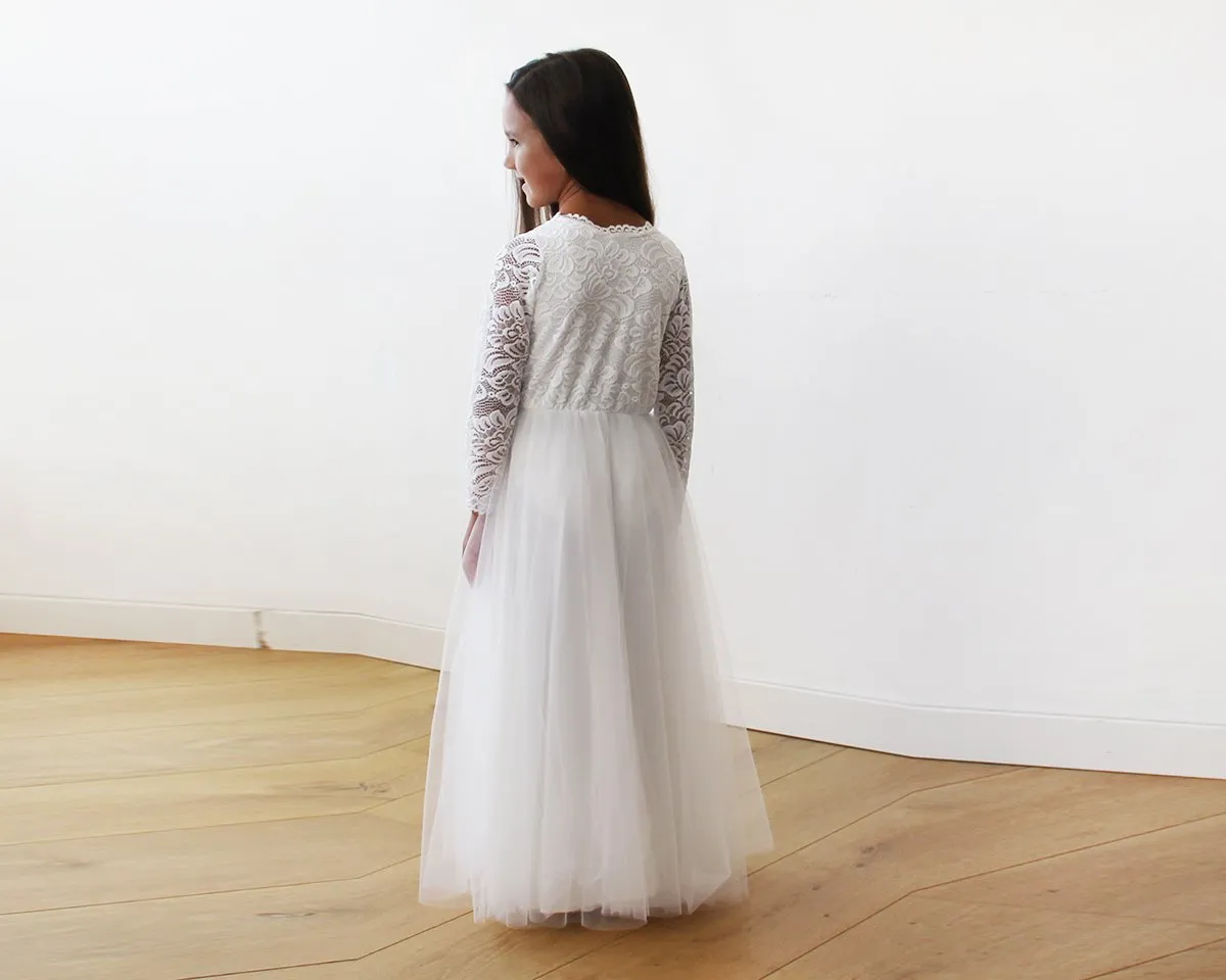 Mini Me Collection Ivory tulle & lace Dress  #1125
