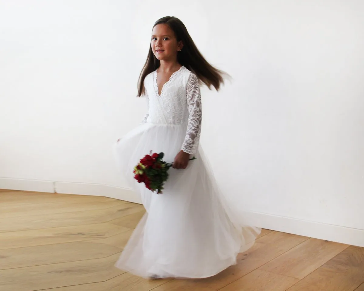 Mini Me Collection Ivory tulle & lace Dress  #1125
