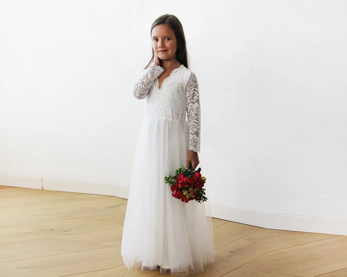 Mini Me Collection Ivory tulle & lace Dress  #1125