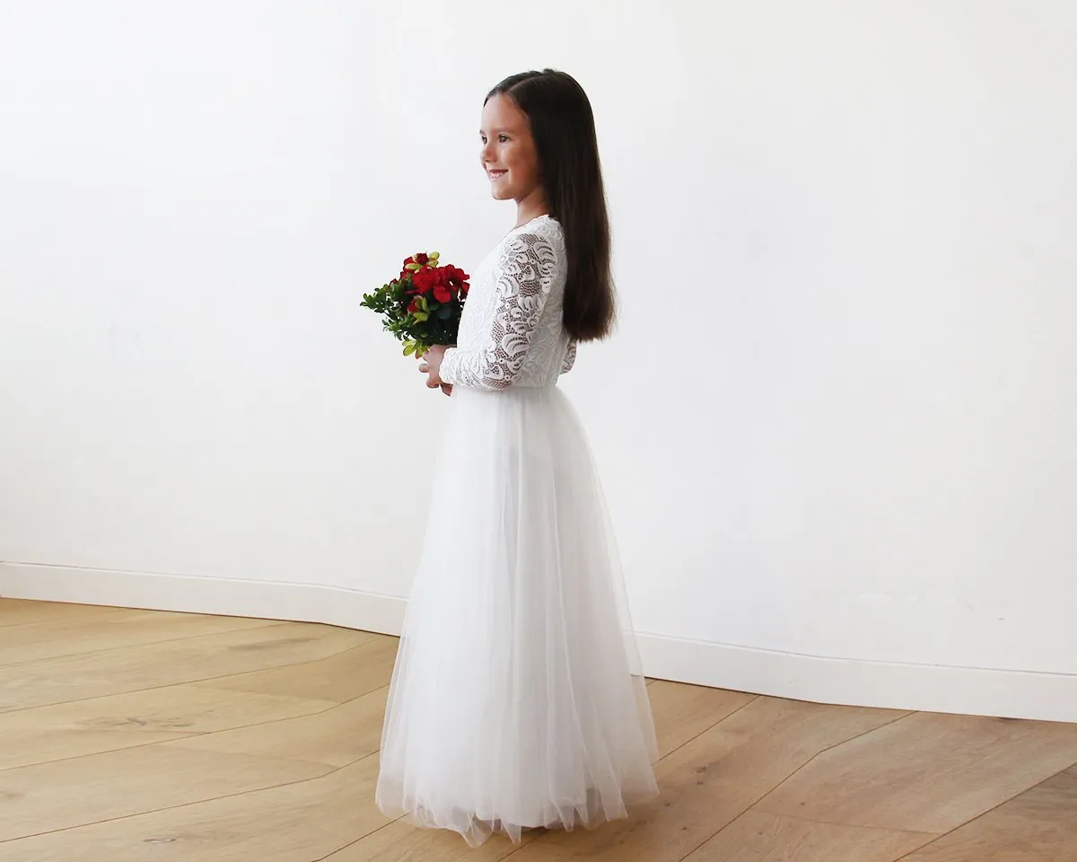 Mini Me Collection Ivory tulle & lace Dress  #1125