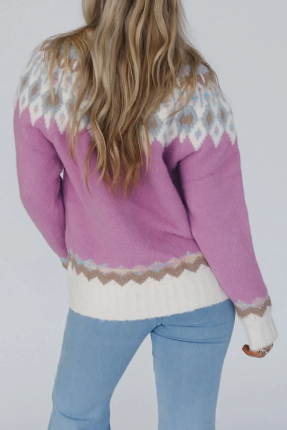 Modern Geometric Long-Sleeve Sweater