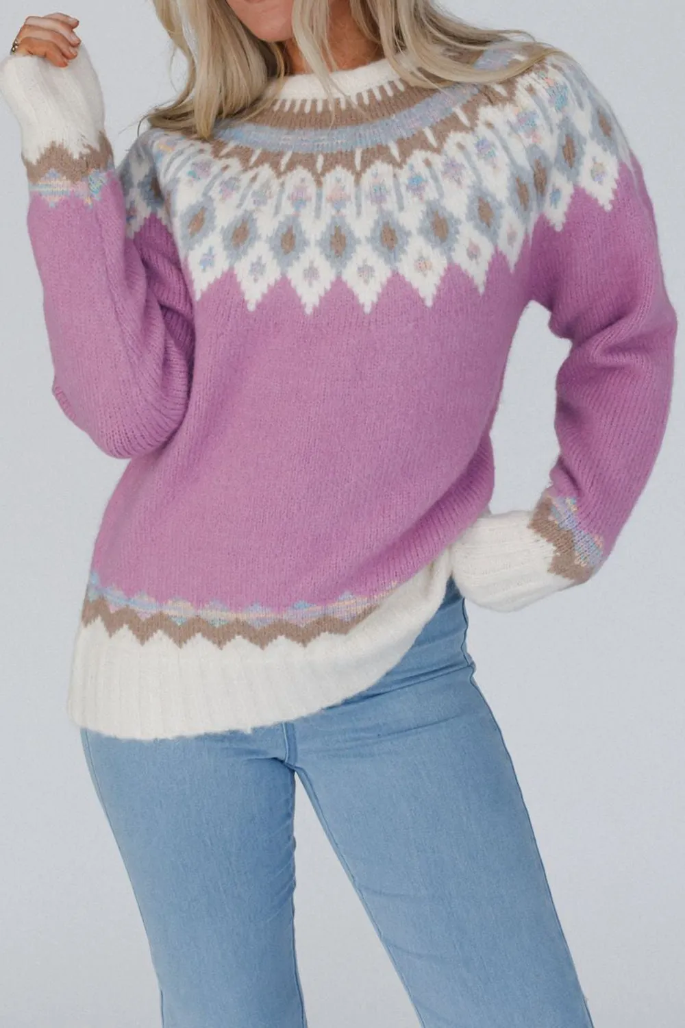 Modern Geometric Long-Sleeve Sweater