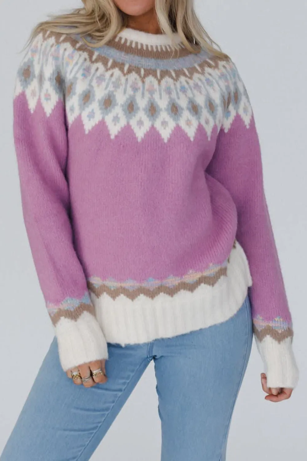 Modern Geometric Long-Sleeve Sweater