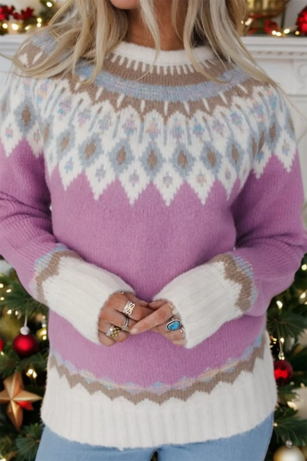 Modern Geometric Long-Sleeve Sweater