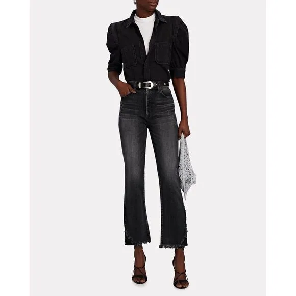 MOUSSY VINTAGE Alhambra‎ High-Rise Flared Ankle Jeans, Size 26