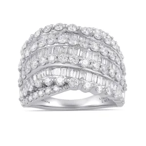 Multi Row Channel Ring with 2.50ct of Laboratory Grown Diamonds in 9ct White Gold