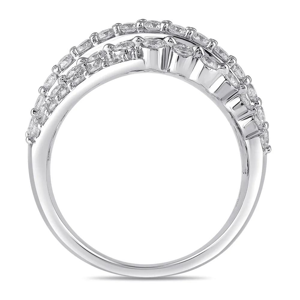 Multi Row Channel Ring with 2.50ct of Laboratory Grown Diamonds in 9ct White Gold