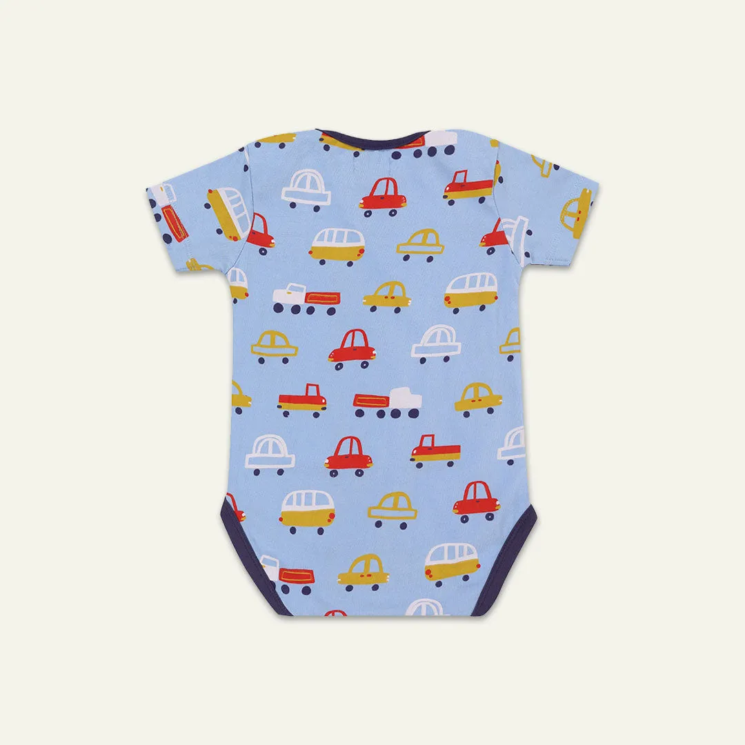 Multicoloured Car And Stripe Print Bodysuit - 2 Pack Giftset