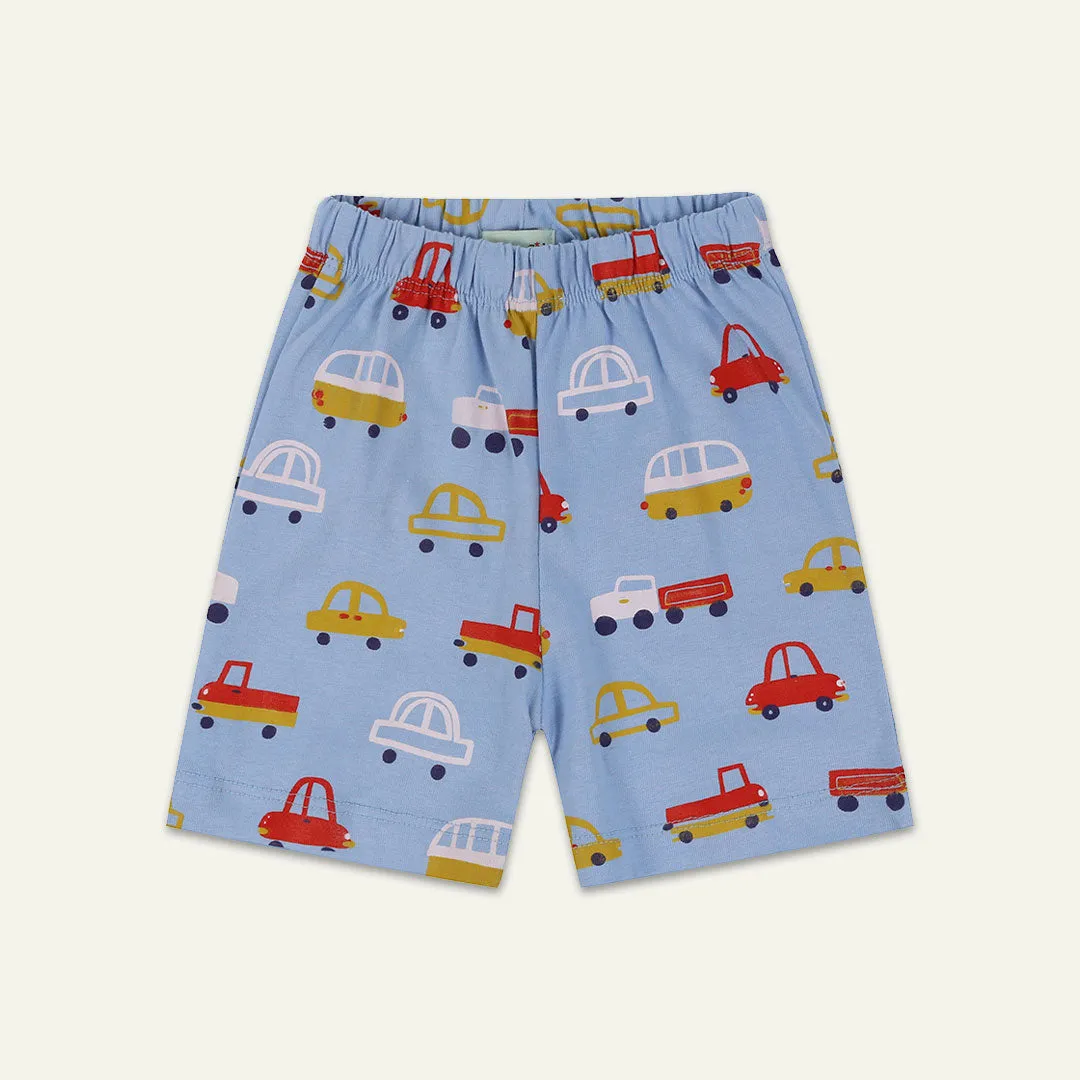 Multicoloured Car Print Top And Short Set