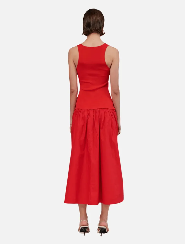 Naples Drop Waist Maxi Dress - Red