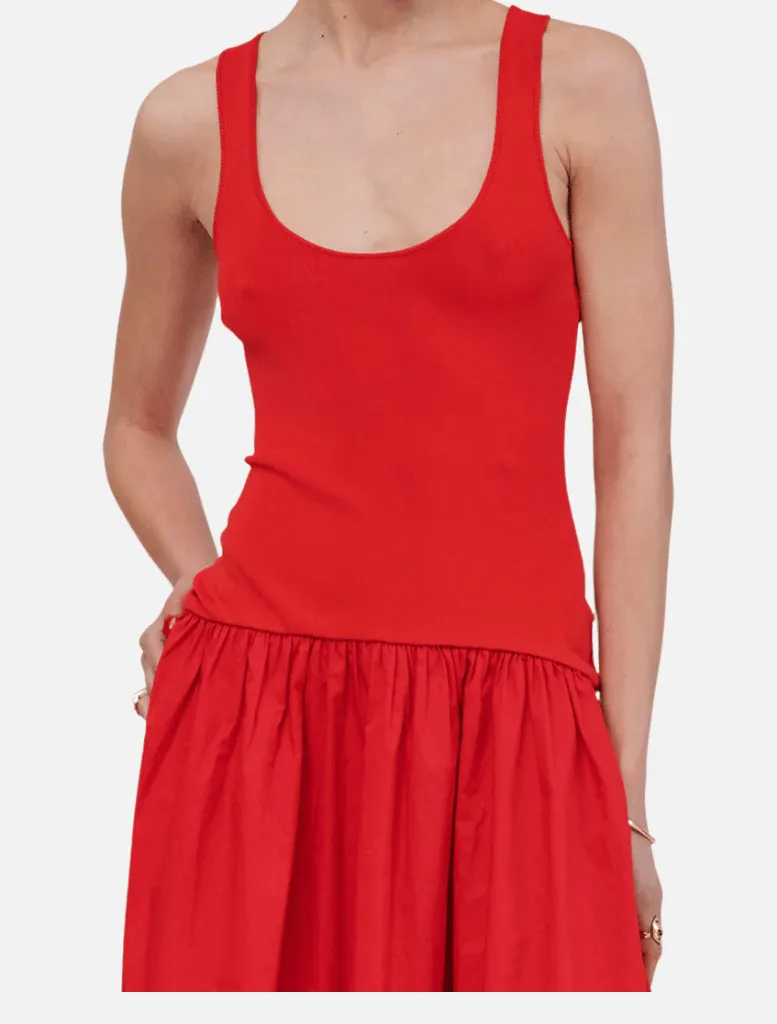 Naples Drop Waist Maxi Dress - Red