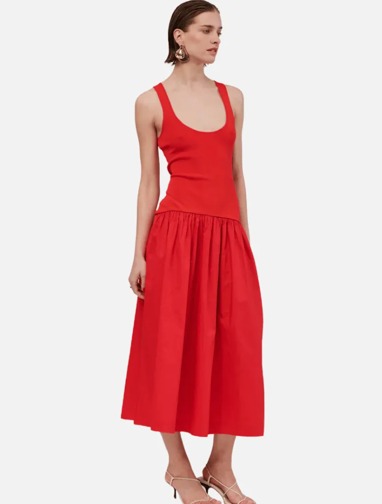 Naples Drop Waist Maxi Dress - Red