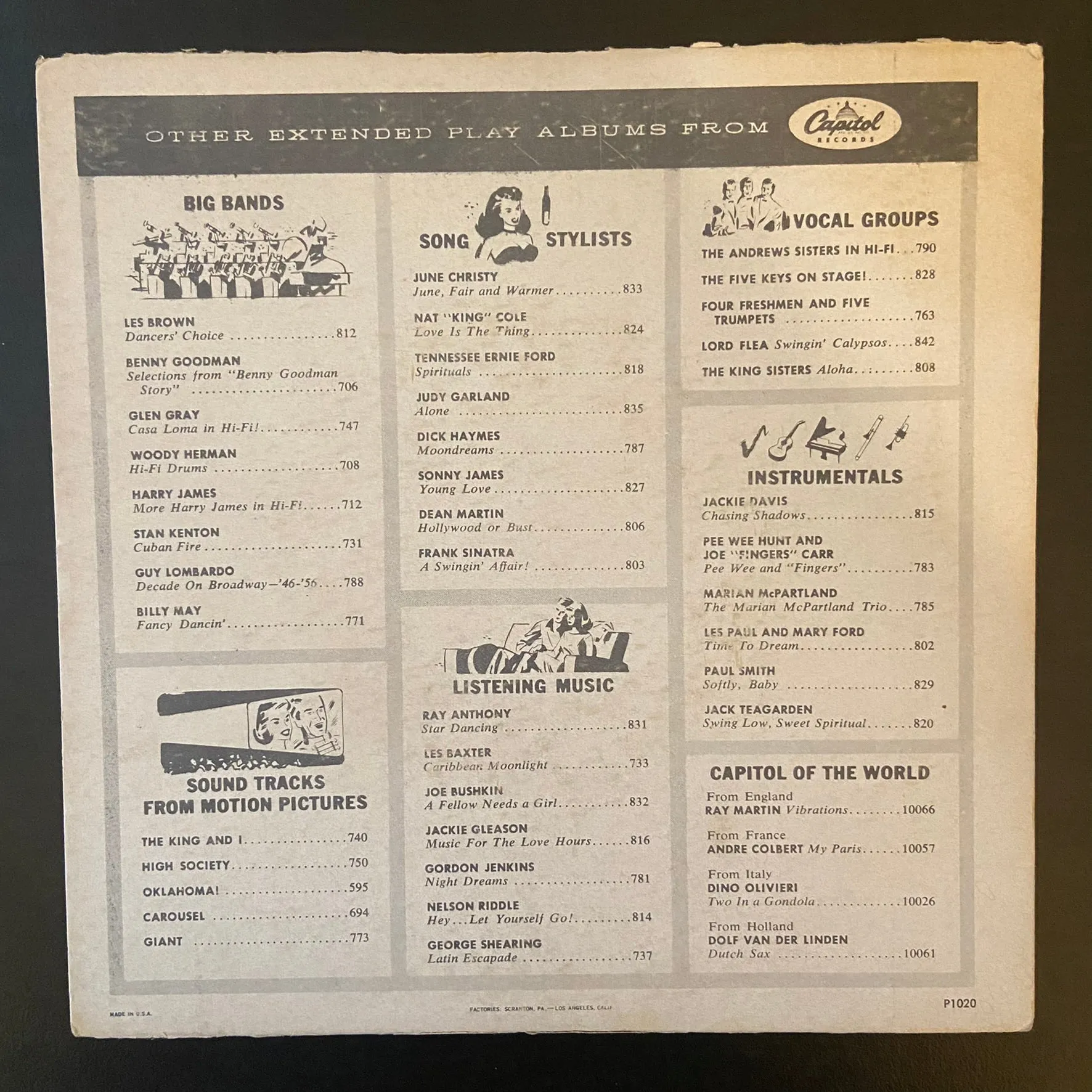 Nat 'King' Cole with Nelson Riddle: Around the World / Fascination / An Affair To Remember (Our Love Affair) / There's A Gold Mine In The Sky (7" EP)