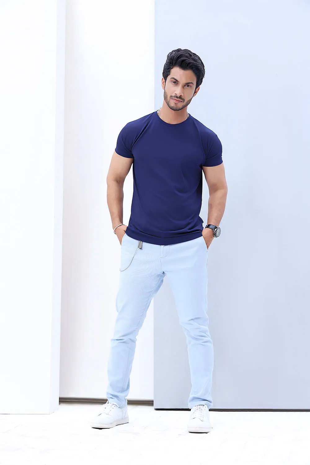 Navy Blue Crew Neck