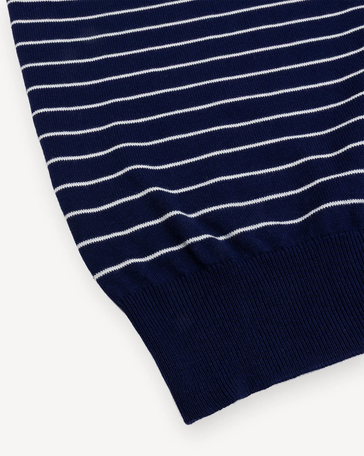 Navy White Breton Stripe Knitted T-Shirt