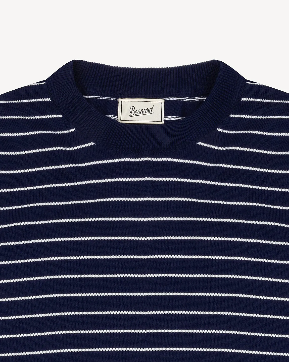 Navy White Breton Stripe Knitted T-Shirt
