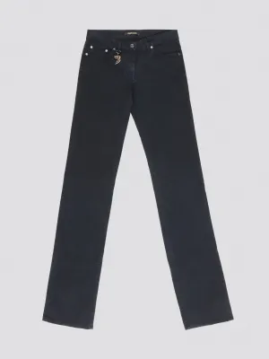 Navy Wide Leg Denim Jeans