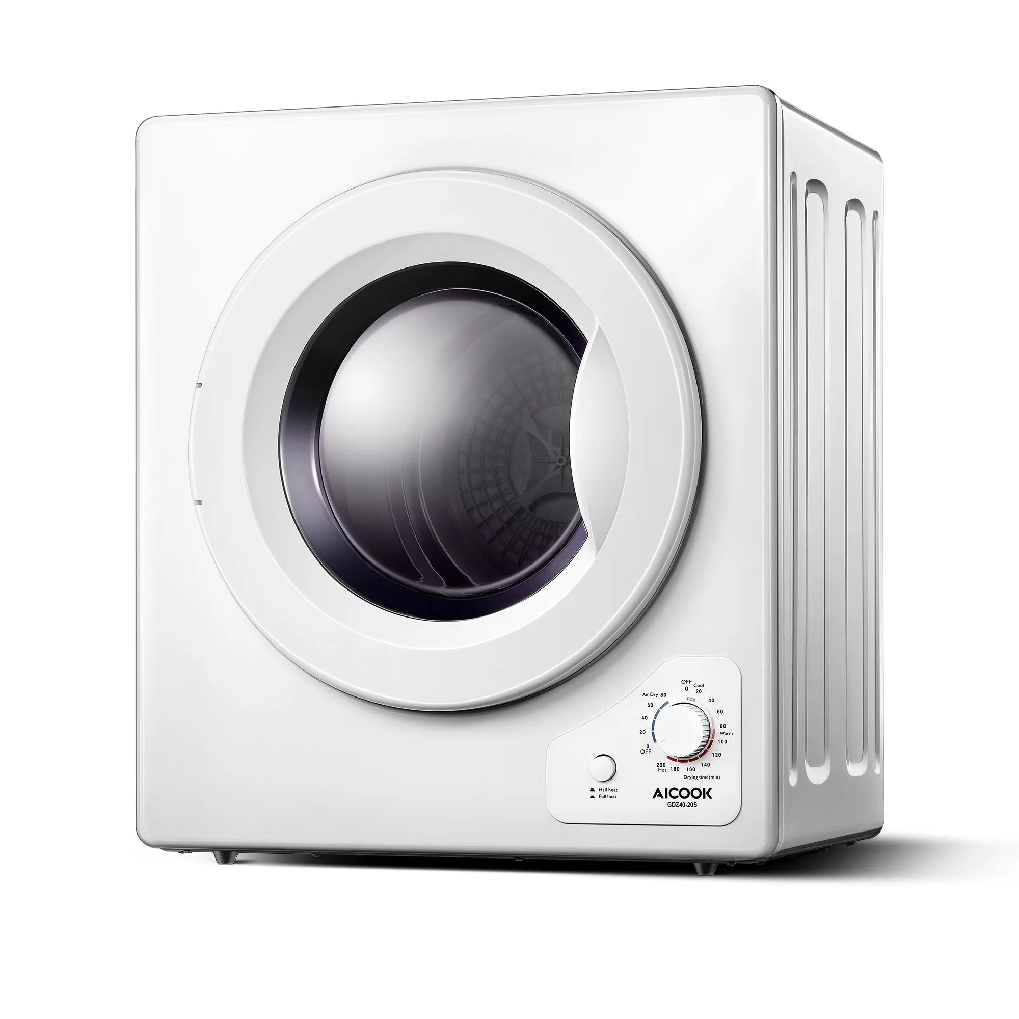 NEW IN BOX! AICOOK Compact Laundry Dryer, 1400W Electric Portable Clothes Dryer with Stainless Steel Tub, Control Panel Downside Easy Control for 4 Automatic Drying Mode, White! RETAILS $740 