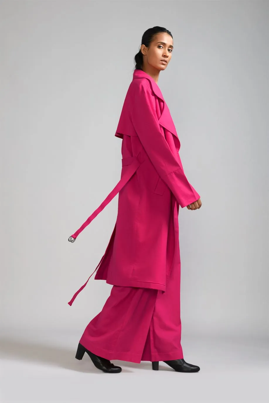 New Season Summer/Fall 24-Coord Set Trench Jacket Cotton Pink-MT KA TR Jacket Coord Set-Pink 3pcs-Fashion Edit Mati