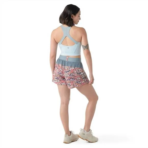 NEW SMARTWOOL women's active lined 4&quot; short in guava pink mica stone