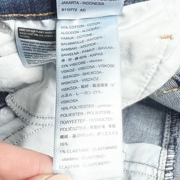 New with Tags Levi's Women's 311 Shaping Skinny Medium Wash Denim Raw Hem Jeans