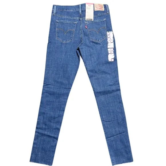 New with Tags Levi's Women's 311 Shaping Skinny Medium Wash Denim Raw Hem Jeans