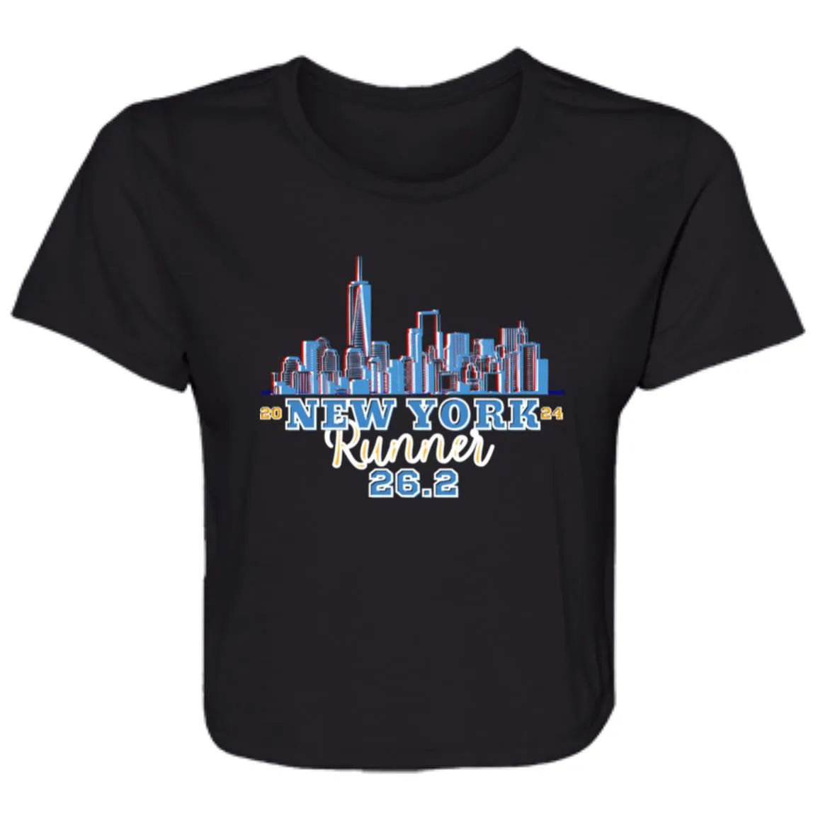 New York Runner,  Ladies' Flowy Cropped Tee,, 2024, 2025 New York Runner