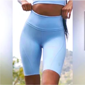 NWOT Free People Biker Baby Blue High-Rise Biker Short Outside Logo Size Medium