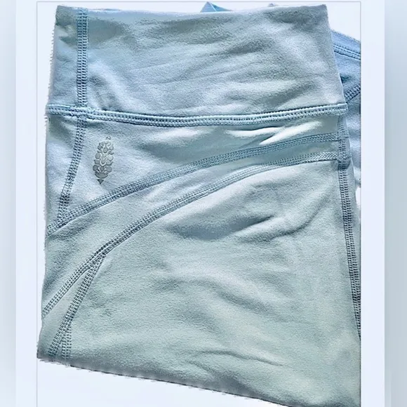 NWOT Free People Biker Baby Blue High-Rise Biker Short Outside Logo Size Medium