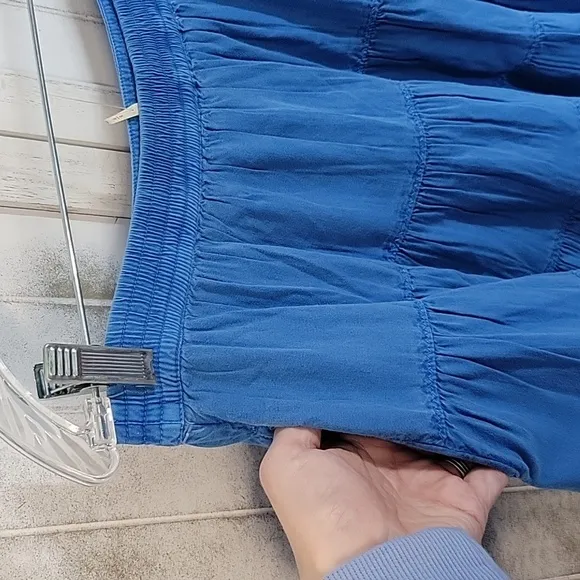 NWOT Free People In Full Swing Midi Skirt Blue Small